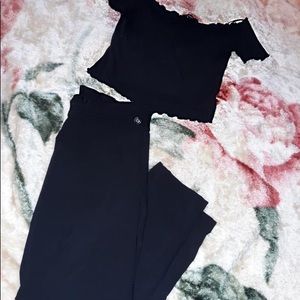 Black slacks with ruffles